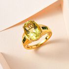 Ouro Verde-Quarz, Natürlicher Chromdiopsid Ring, 925 Silber Gelbgold Vermeil, (Größe 18.00) ca. 5.88 ct image number 1