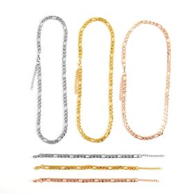 EVER TRUE 6er-Set- vielseitige Figaro-Halsketten und -Armbänder