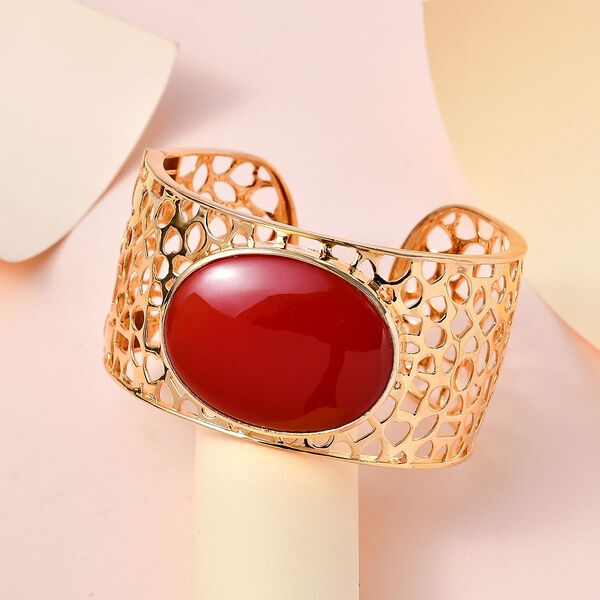 Roter Achat-Armreif, 19 cm - 67,55 ct. image number 2