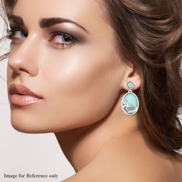 Amazonit Ohrhänger Edelstahl ca. 31,30 ct  image number 2