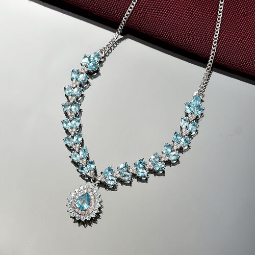D’joy AA Betroka Blauer Apatit Halskette ca. 45 cm 925 Silber rhodiniert ca. 8,66 ct. image number 1