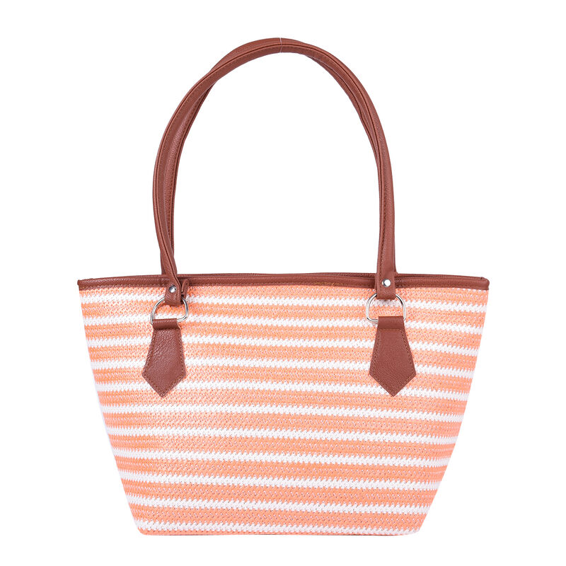 Handtasche für Damen, Orange und Weiß image number 0