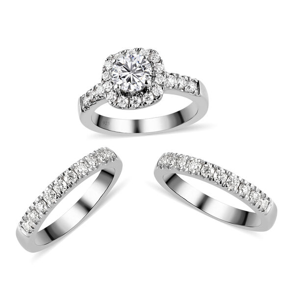 3er-Set- Moissanit Stacking Ring - 1,78 ct. image number 4