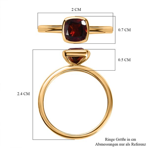 Mosambik Granat mehrreihiger Ring, 925 Silber Gelbgold Vermeil ca. 2.79 ct image number 7