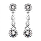 J Francis gefertigt mit Swarovski Weißer Kristall Ohrringe 925 Silber rhodiniert