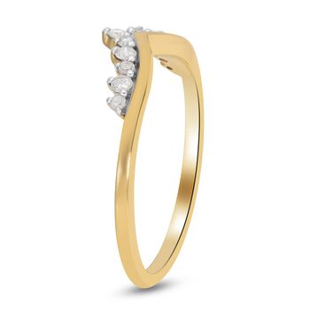 Diamant-Ring, 925 Silber Gelbgold Vermeil  ca. 0,25 ct