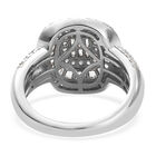 Diamant Cluster Ring 925 Silber Platin-Überzug image number 4