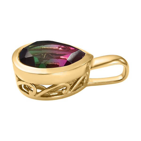 Wassermelonen-Quarz-Triplett-Ring und Anh&auml;nger, 925 Silber vergoldet ca. 7,11 ct image number 7