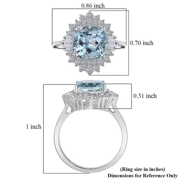 LUXURIANT DIAMOND - AAA Aquamarin, Lab Grown Diamant Ring 417 Gold (Gr&ouml;&szlig;e 20.00) ca. 3,75 ct image number 5