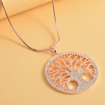 Wei&szlig;er Kristall-Anh&auml;nger mit Kette - 5 ct.