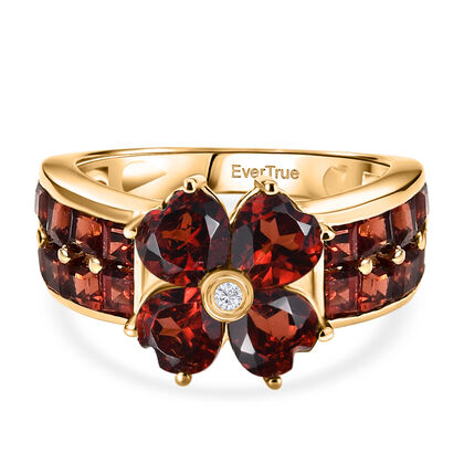 EVER TRUE Mosambik Granat Ring Nickelfreies Messing (Gr&ouml;&szlig;e 19.00) ca. 4,44 ct