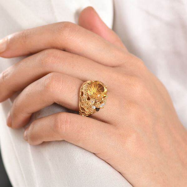 GP Trionfo Kollektion - Citrin Ring 925 Silber 750 Gelbgold Vermeil (Gr&ouml;&szlig;e 18.00) ca. 6.71 ct image number 3