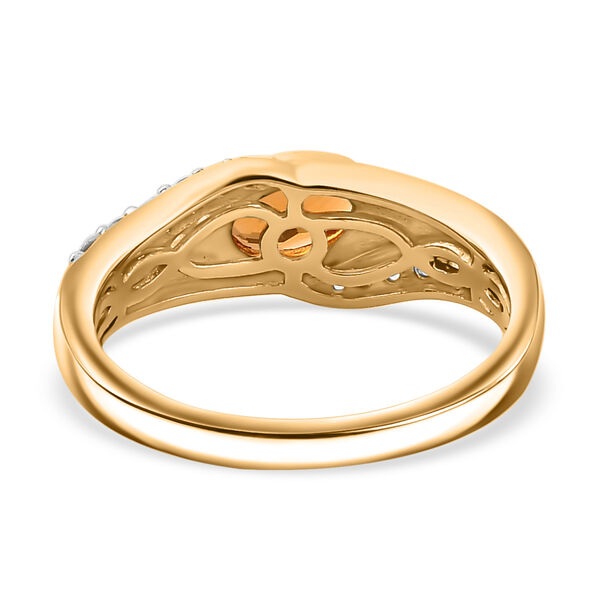 Feueropal und Zirkon Ring - 0,58 ct. image number 6