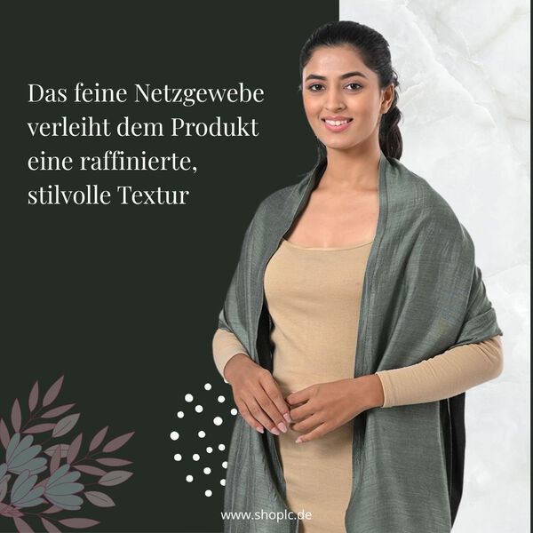 Eleganter Wende-Schal aus Netzgewebe, Viskose, 70x200 cm, Aqua image number 3