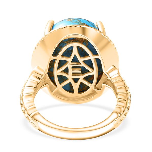 Blaues T&uuml;rkis Ring Nickelfreies Messing (Gr&ouml;&szlig;e 17.00) ca. 16.78 ct image number 5