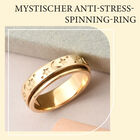 Handgearbeiteter Spinning-Ring mit Mond und Sterne-Motiv in 925 Silber 585 Vergoldet image number 3