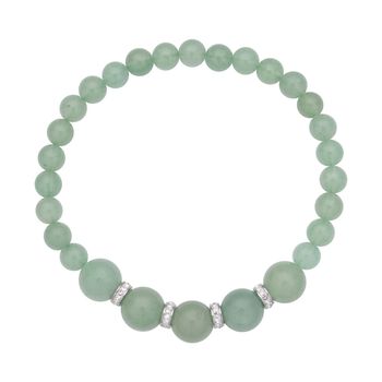 Gr&uuml;nes Aventurin Armband, ca. 19 cm, Edelstahl ca. 72.20 ct