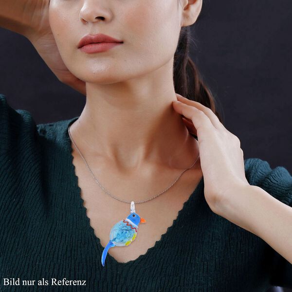 Mehfarbiger Anhänger im Murano-Stil mit 60cm Kette, Papagei Design image number 2
