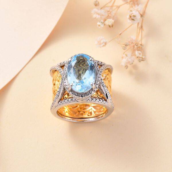 Himmelblauer Topas-Ring - 7,18 ct. image number 2