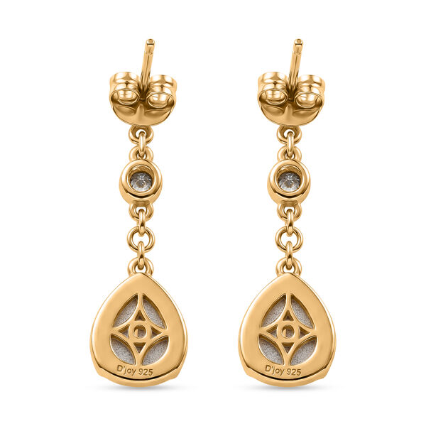 D'Joy Flamingo Mondstein, Moissanit Ohrringe 925 Silber 750 Gelbgold vermeil ca. 5,21 ct. image number 4
