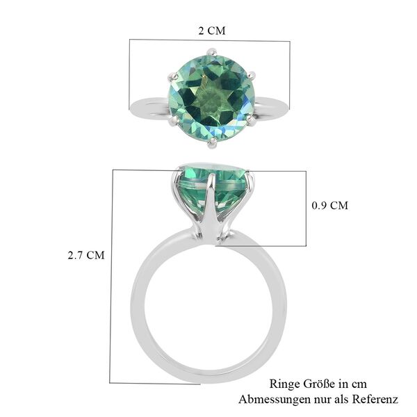 Pfau Triplett Quarz Solitär Ring 925 Silber Platin-Überzug image number 7