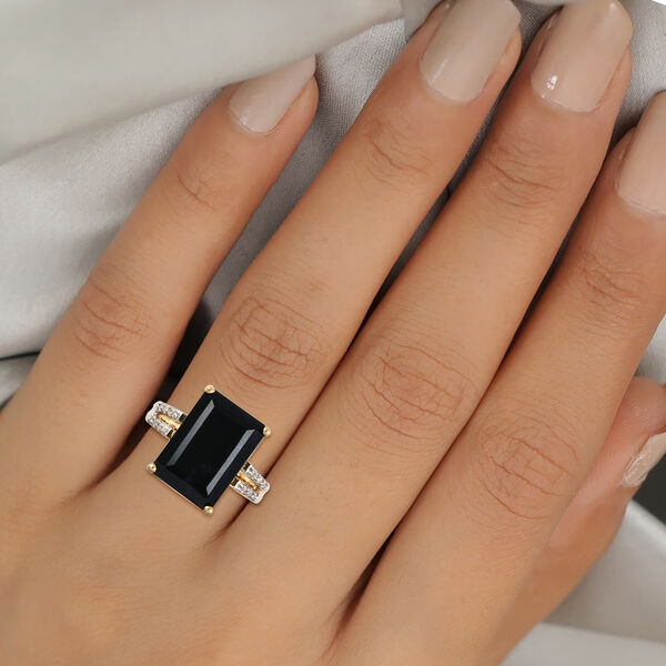 Schwarzer Turmalin und Zirkon-Ring - 8,02 ct. image number 3