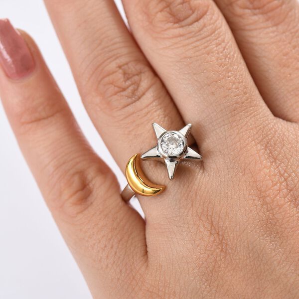 D'Joy Moissanit Ring, 925 Silber platiniert und vergoldet - 0,49 ct. image number 3