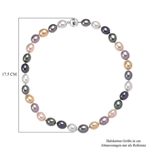 Mehrfarbige Muschelperlen Halskette ca. 50 cm Reiner Edelstahl Standard image number 4