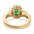 AAA Kagem Sambischer Smaragd, Weißer Zirkon Ring, 925 Silber Gelbgold Vermeil, (Größe 19.00), ca. 1.58 ct image number 5