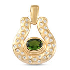 Nat&uuml;rlicher Chromdiopsid uund Zirkon Anh&auml;nger 925 Silber vergoldet ca. 1,15 ct