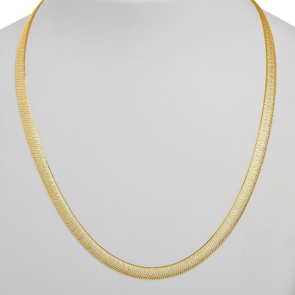 Chunky italienische Fischgrät-Flachkette in vergoldetem Silber image number 2