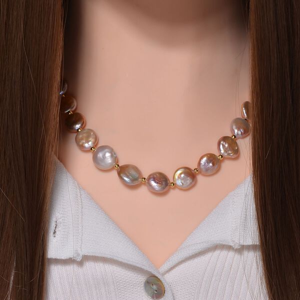 11-12mm lila S&uuml;&szlig;wasserperlen-Halskette, 50cm - 170 ct. image number 2