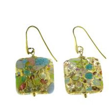 IL MURANO DI FRANCESCA- mehrfarbige Murano aus Italien BASILICA TEARDROP Ohrringe