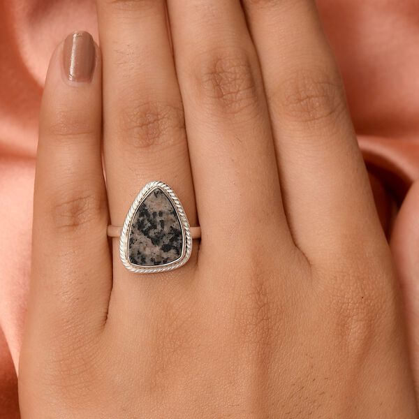 Handgearbeiteter, nat&uuml;rlicher Yooperlith-Ring, 925 Silber ca. 6,00 ct image number 3