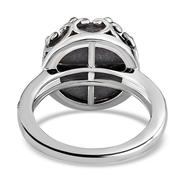 Schwarzer Stern Diopsid-Ring, 925 Silber platiniert (Gr&ouml;&szlig;e 16.00) ca. 9.99 ct image number 6