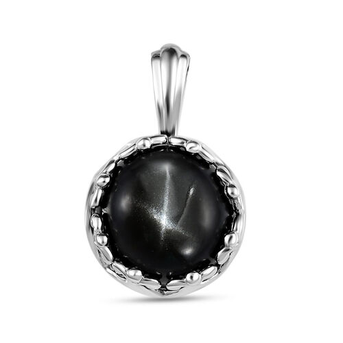 Schwarzer Stern Diopsid-Anhänger, 925 Silber platiniert ca. 10.26 ct image number 0