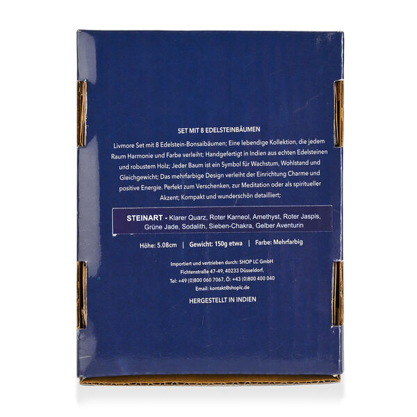 "Livmore Set of 8 Gemstone bonsai Trees Size -5.08 Cm Color- Multi  " image number 9