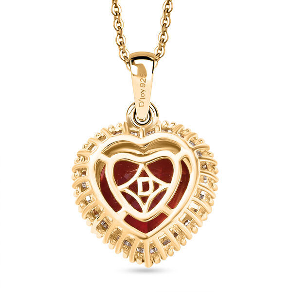 D'Joy Labor Padparadscha Saphir und Diamant Anh&auml;nger mit 50cm Kette - 5,20 ct. image number 5