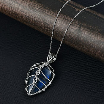 D'Joy AAA Labradorit Schmuckset ca. 50 cm 925 Silber rhodiniert ca. 30.00 ct