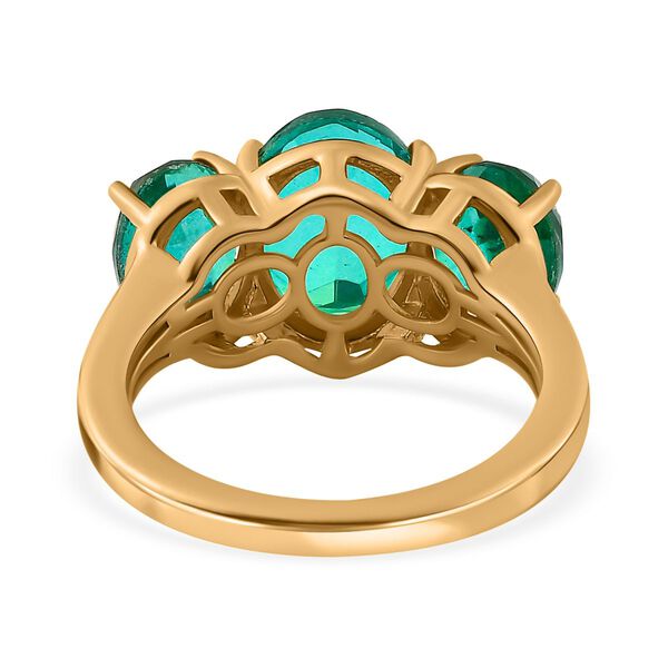 Pfau Quartz Triplette Ring, 925 Silber Gelbgold Vermeil, (Größe 21.00) ca. 5.60 ct image number 6