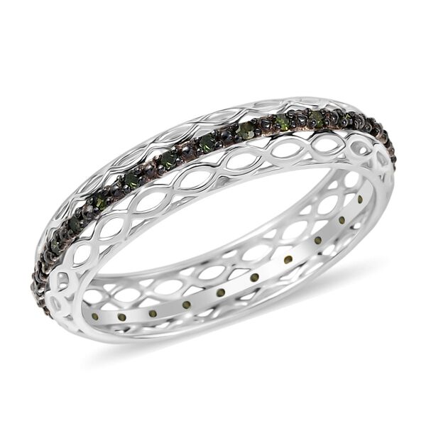 D'Joy grüner Diamant Ring, 925 Silber rhodiniert - 0,15 ct. image number 3