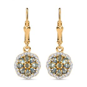 Alexandrit  und Moissanit Ohrringe - 1,55 ct.