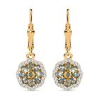 Alexandrit Ohrringe 925 Silber 750 Gelbgold Vermeil ca. 1,55 ct.