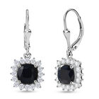 D'Joy AA Diffundierter blauer Saphir, Moissanit Ohrringe 925 Silber rhodiniert ca. 4.31 ct