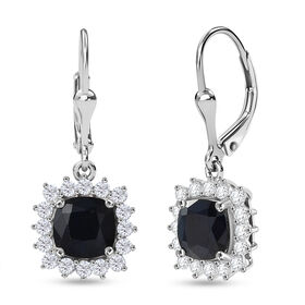 D'Joy AA Diffundierter blauer Saphir, Moissanit Ohrringe 925 Silber rhodiniert ca. 4.31 ct