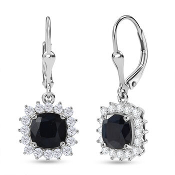 D'Joy AA diffundierte blaue Saphir und Moissanit Ohrringe - 4,31 ct.