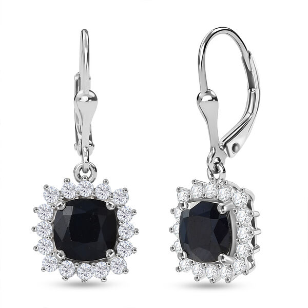 D'Joy AA Diffundierter blauer Saphir, Moissanit Ohrringe 925 Silber rhodiniert ca. 4.31 ct image number 0