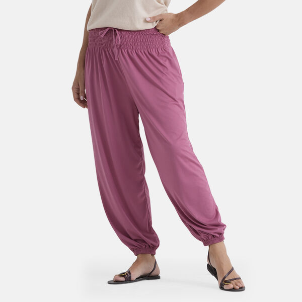 LA MAREY Jersey Komforthose mit Smokbund, Einheitsgr&ouml;&szlig;e, Lila image number 3