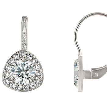 AAA Zirkonia Ohrringe, Messing, rhodiniert