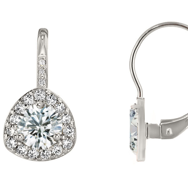 AAA Zirkonia Ohrringe, Messing, rhodiniert image number 0